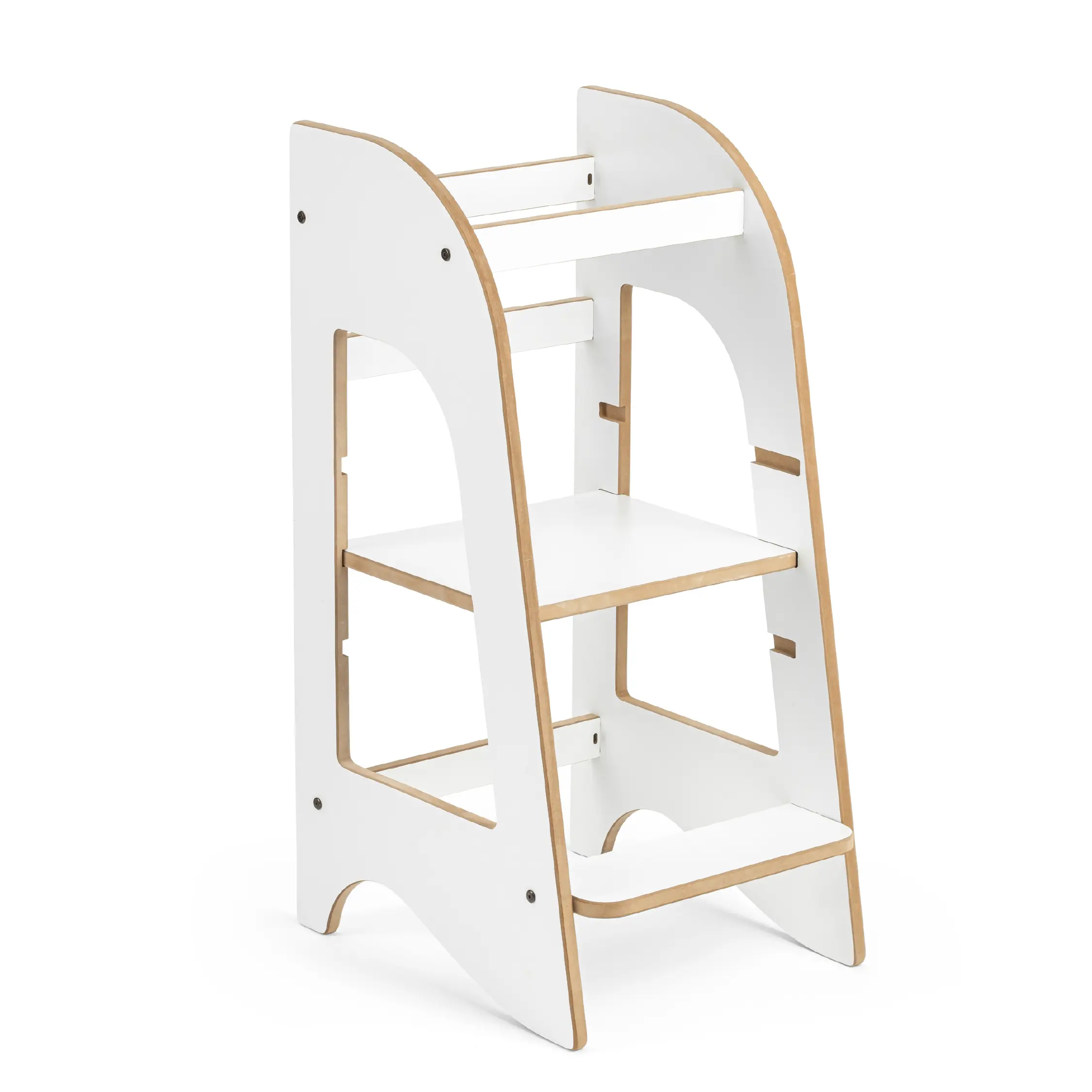 Fold Katlanabilir Öğrenme Kulesi - Beyaz MDF Tasarım