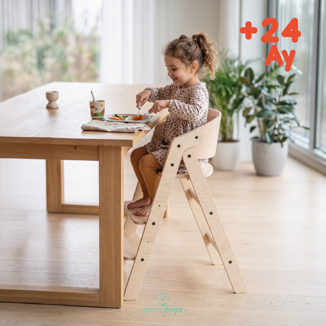 10MYCHAIR Ahşap Katlanır Mama Sandalyesi | BLW Uyumlu & Vegan