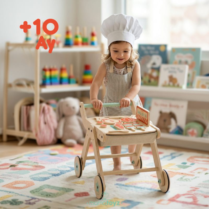 Trio Yürüteç Aktivite Masası Ahşap Chef | Mangal Versiyon