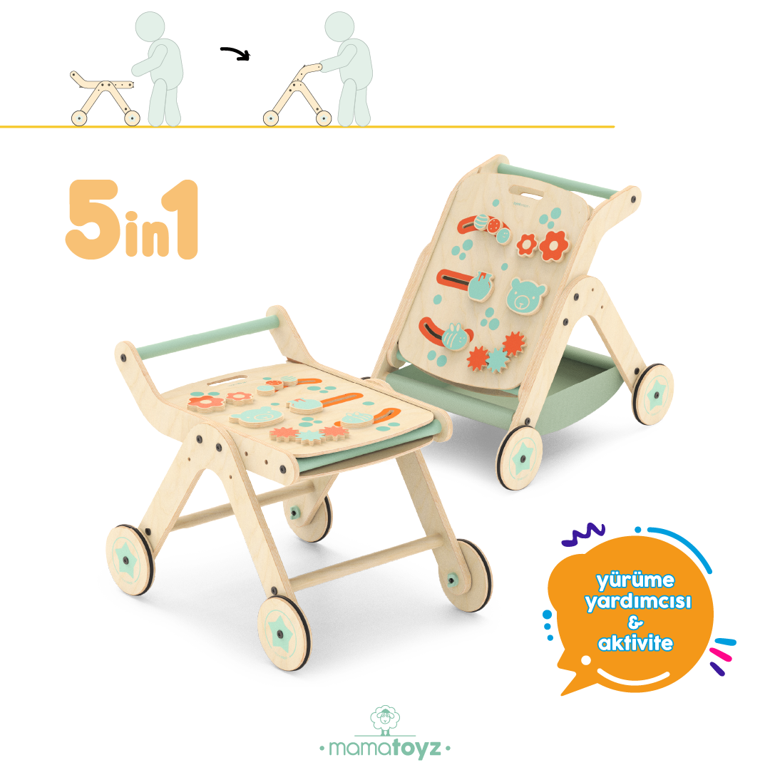 Trio Yürüteç Aktivite Masası Ahşap Chef | Mangal Versiyon 2 Trio Yürüteç Aktivite Masası Ahşap Chef | Mangal Versiyon - Görsel 2