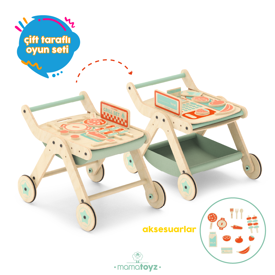 Trio Yürüteç Aktivite Masası Ahşap Chef | Mangal Versiyon 6 Trio Yürüteç Aktivite Masası Ahşap Chef | Mangal Versiyon - Görsel 6