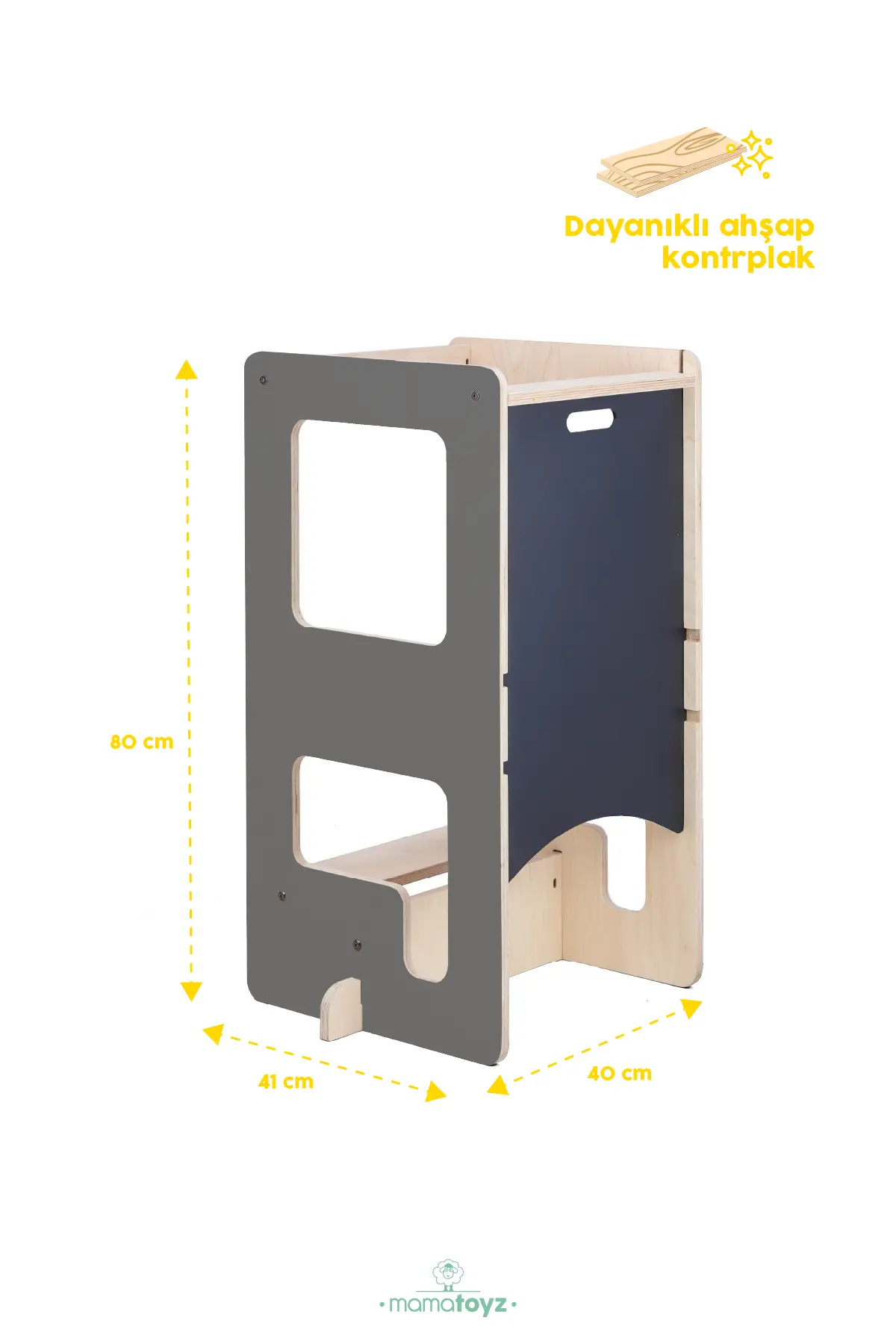 Flip Gri 3'ü 1 arada öğrenme kulesi aktivite masası ve yazı tahtası