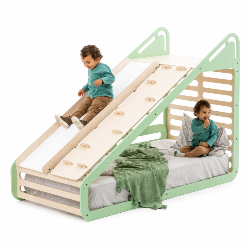 Sleepy Montessori Karyola Ve Tüm Aksesuarları Mint